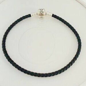 Pandora Single Black Leather Bracelet with Pandora Clasp